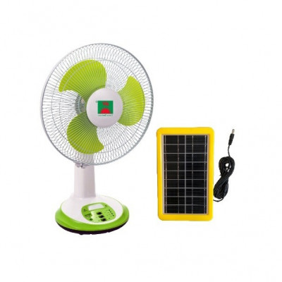Solar Rechargeable Table Fan 12''